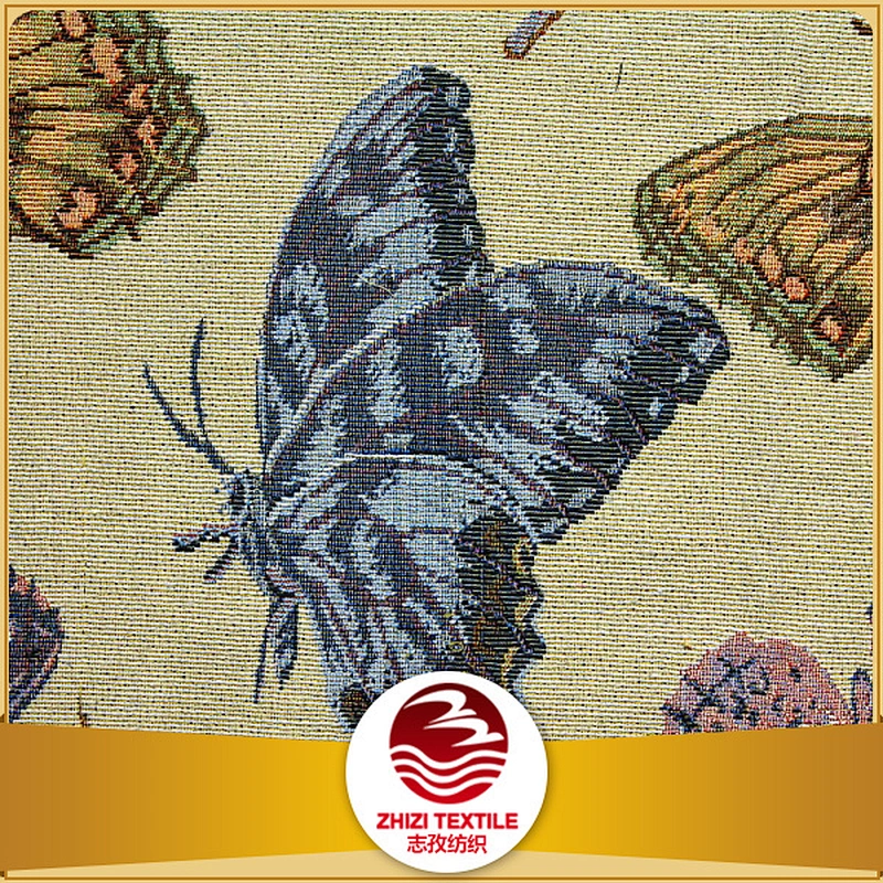 butterfly animal design hot sale sofa fabric in demand tapestry workshop keqiao