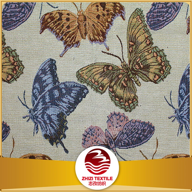 butterfly animal design hot sale sofa fabric in demand tapestry workshop keqiao