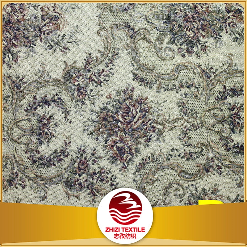 Europe design woven fabric jacquard sofa textile label from keqiao Albania in demand