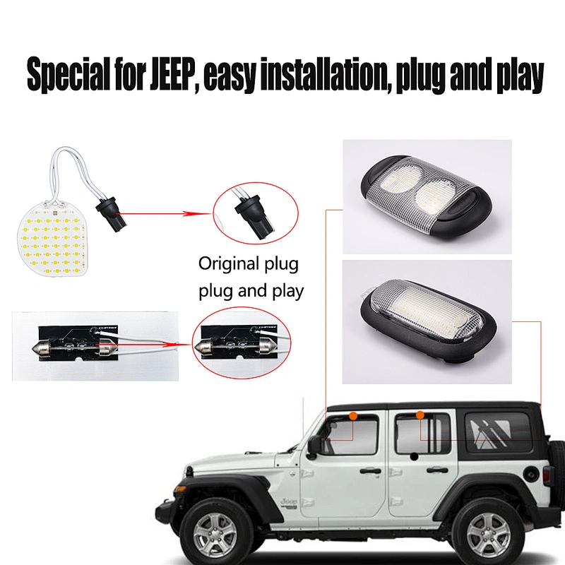 LED INTERIOR READING LICGHT KITFOR JEE PWRANGLER JK WHITE 6000K SUPER BRIGHTINTERIOR READING LIGHTIFRONT REAR UPPER LIGHTKIT