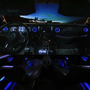 TURBO AIR VENT OUTLET WITH LED AMBIENT LIGHTING FOR AUTO CAR 32 COLORS WITH MULTI-COLOUR