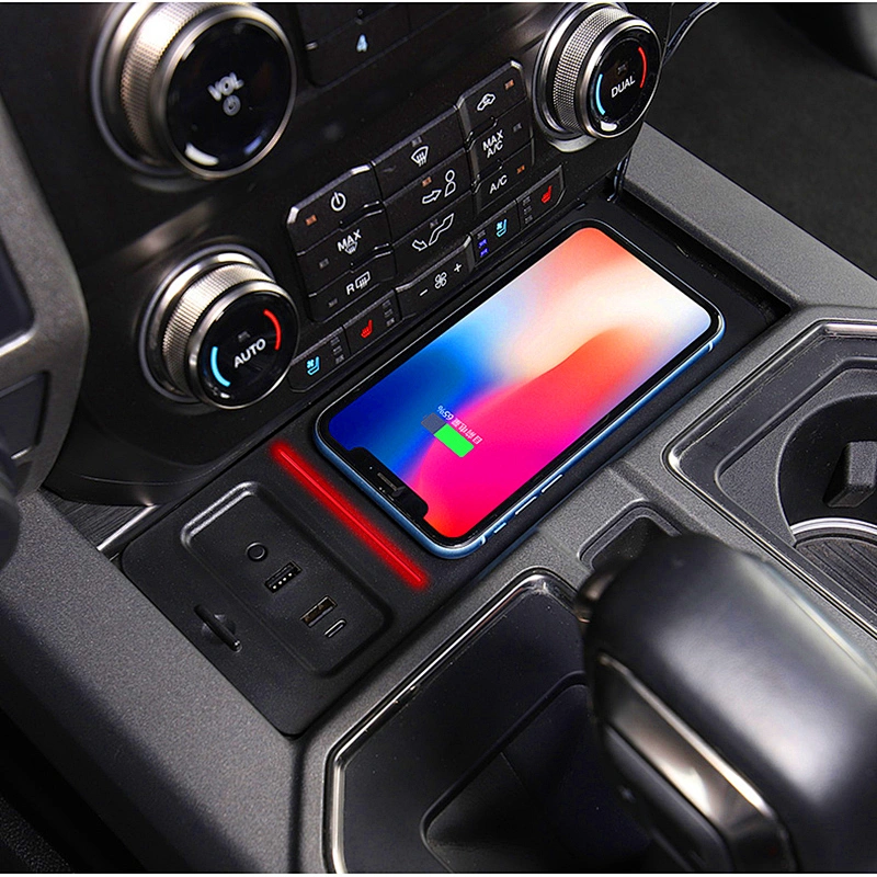 WIRELESS PHONE CHARGER FOR CAR FORD F150 ,FAST CHARGEUSB CAR CHARGER AUTOMATIC CAR WIRELESS CHARGER