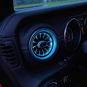 TURBO AIR VENT OUTLET WITH LED AMBIENT LIGHTING FOR AUTO CAR 32 COLORS WITH MULTI-COLOUR