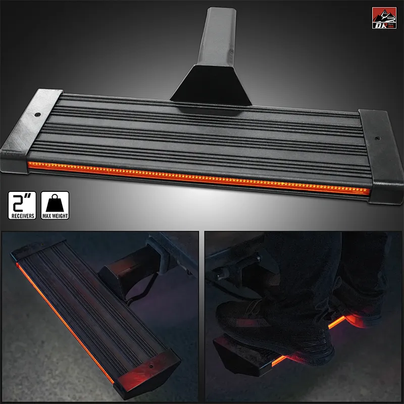 DOCTOR 4X4 ALUMINIUM TRAILER HITCH STEP BOLT WITH LED LIGHT BAR