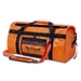 padded carry handles and adjustable shoulder strap on duffel bag
