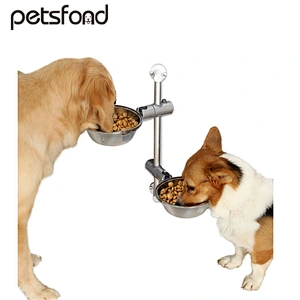 Double Elevated Raised Pet Food Water Bowl Stand Feeder
