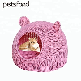 rattan pet house cat bed