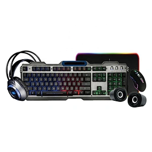 Wired Gaming backlight combos gamer lighting keyboard mouse headphone speaker and mouse pad 5in1 Kits