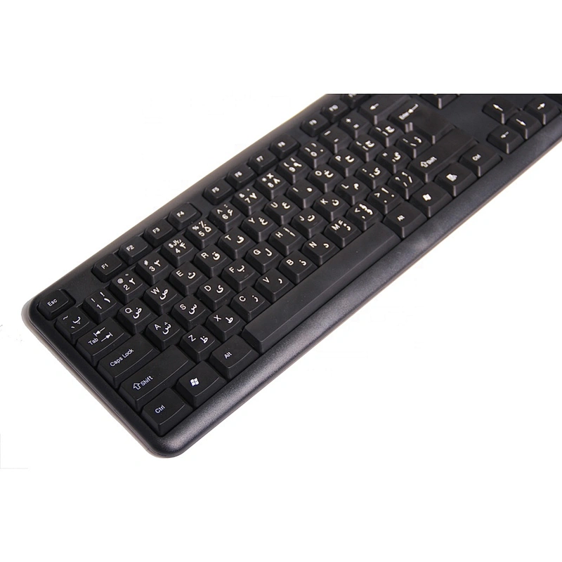 Computer Arabic Keyboard Wired Standard Basic USB 104 Keys Waterproof Black for Office Computer PC Laptop Mini OEM K-308