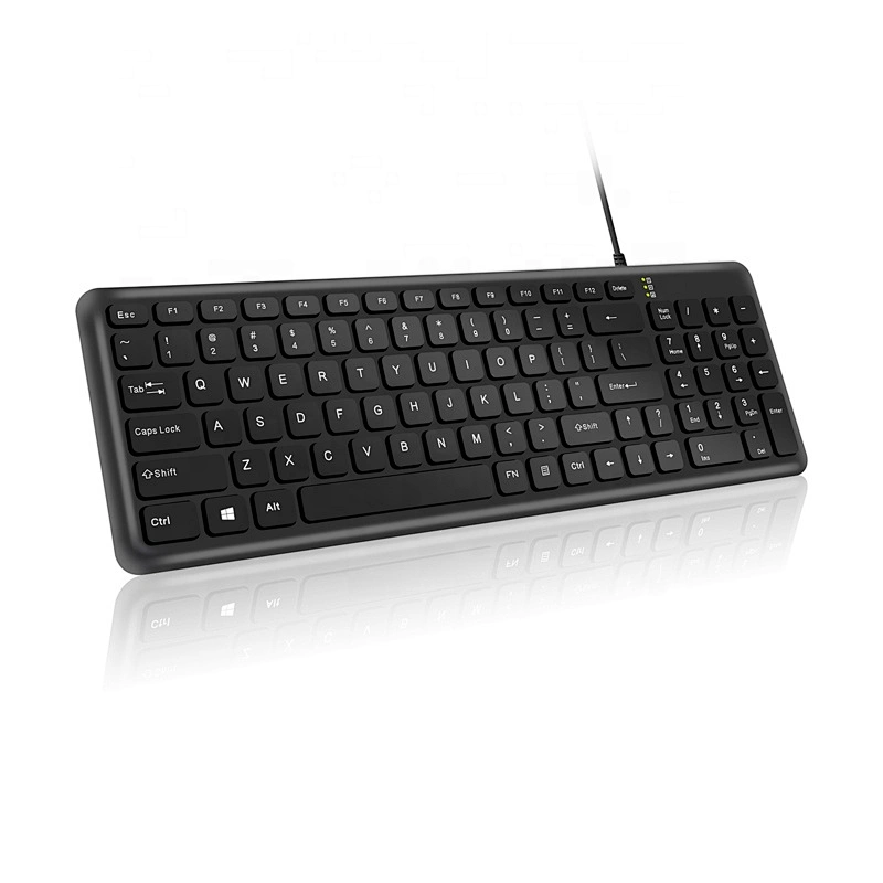 Hot selling super slim comfortable quiet thin wired computer office keyboard classic lightweight PC business keyboard