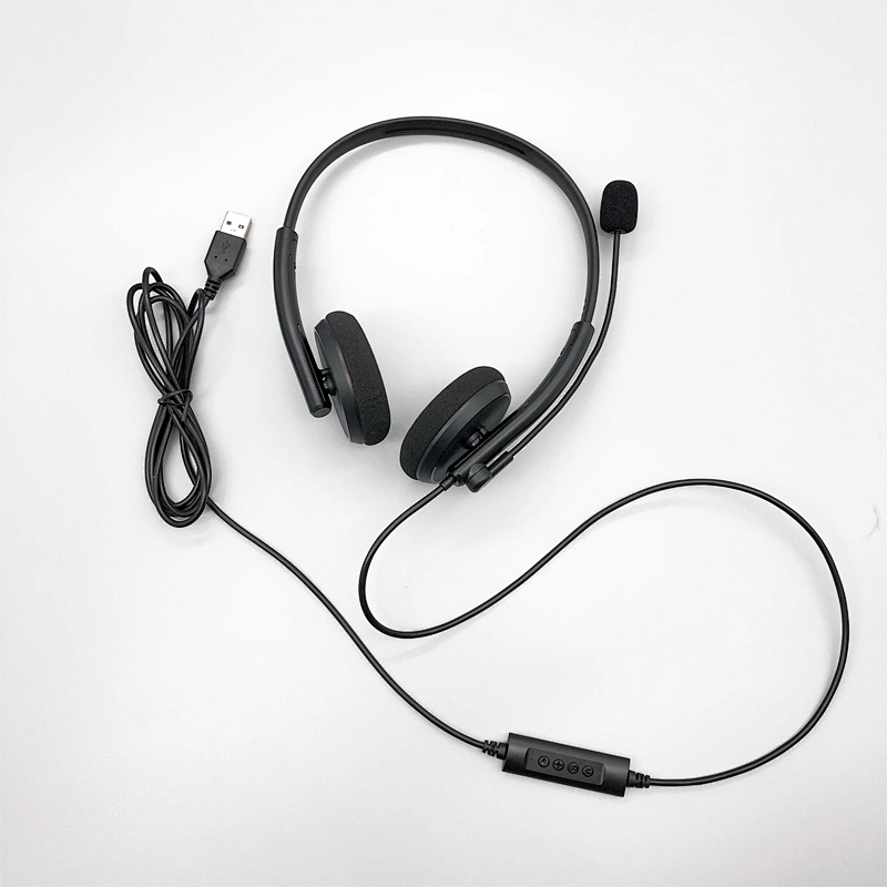 OEM fashional  lightweight  noise cancelling earphone with mic usb headphone USB-886