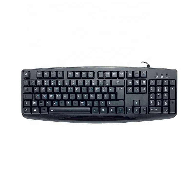 OEM Wired standard basic USB 104 Keys black Arabic Spainish UK  French Russian Keyboards for Computer office keyboard K-107B