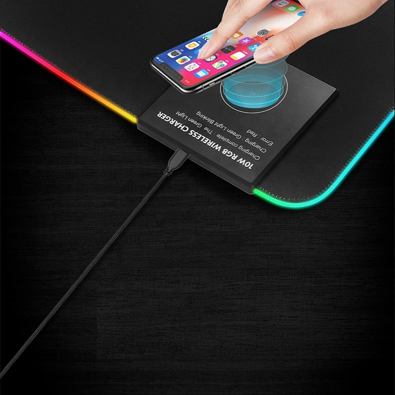 Best Selling Cool Big size gaming RGB Light Mouse Pad with Fast 10W Wireless Charger GMS-X10