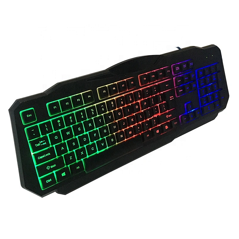 New competitive USB gaming multimedia keyboard with mixture 3color led light for professional gamer