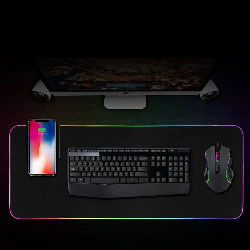 Best Selling Cool Big size gaming RGB Light Mouse Pad with Fast 10W Wireless Charger GMS-X10