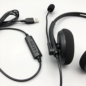 OEM fashional  lightweight  noise cancelling earphone with mic usb headphone USB-886