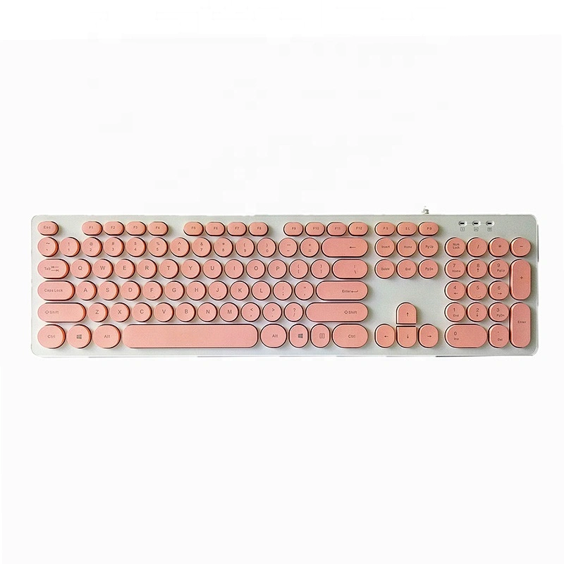 New fashion Office Classic Design Retro round keys keyboard slim chocolate Keys Wired USB Keyboard K-103R