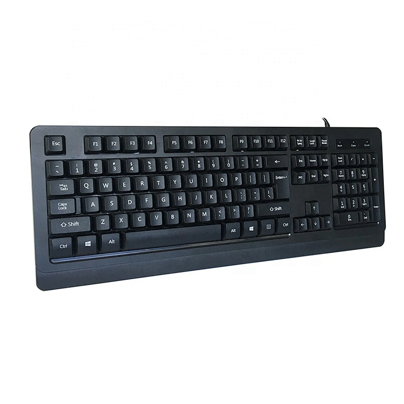 High quality ABS customized big computer office wired USB keyboard with palm rest K-111