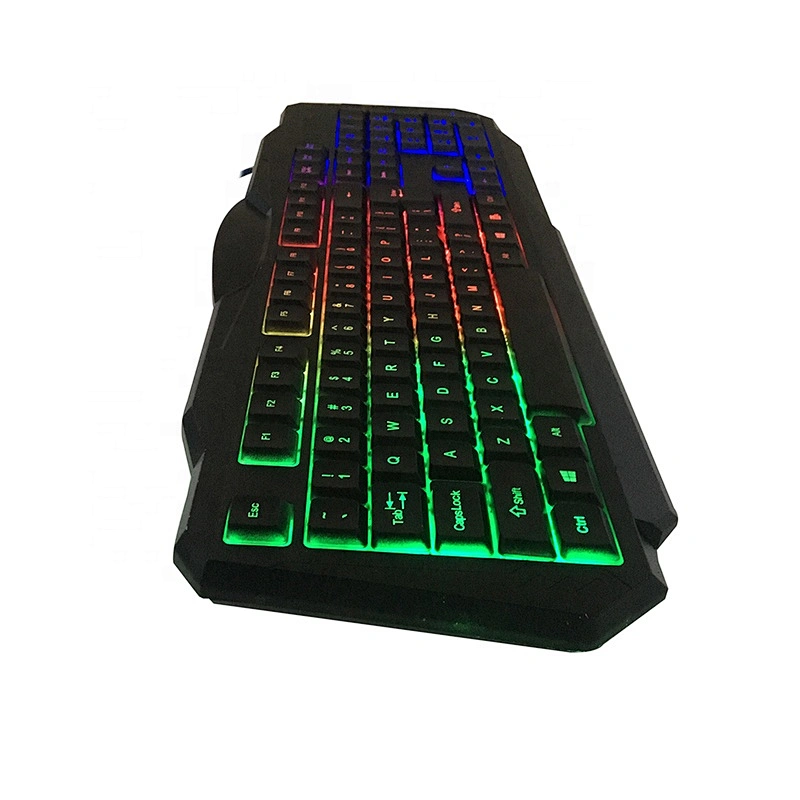 New competitive USB gaming multimedia keyboard with mixture 3color led light for professional gamer