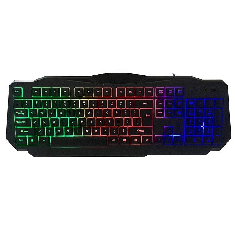New competitive USB gaming multimedia keyboard with mixture 3color led light for professional gamer