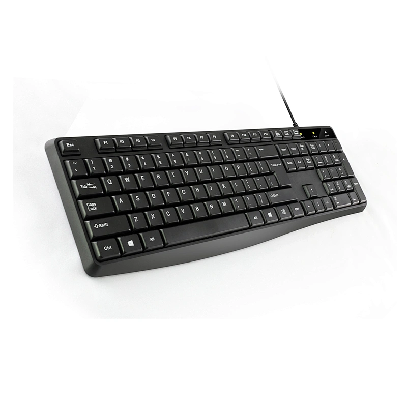 Hot selling full size desktop PC wired USB office business standard US UK Spanish Russia Arabic keyboard K-107S