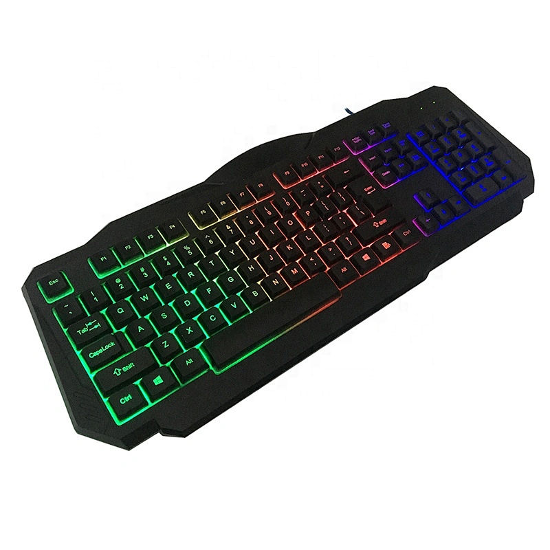 New competitive USB gaming multimedia keyboard with mixture 3color led light for professional gamer