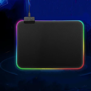 Premium-Textured RGB backlit mouse pad with Stitched Edge popular 14 kinds of lighting Non-Slip Rubber Base Mouse mat GMS-X3