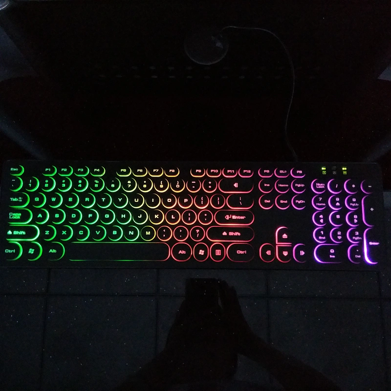 Esuntec NEW Chocolate Square keys USB wired keyboard with LED backlight for computer and laptop KBL-103S-W