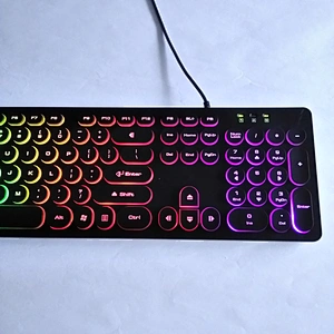 Esuntec NEW Chocolate Square keys USB wired keyboard with LED backlight for computer and laptop KBL-103S-W
