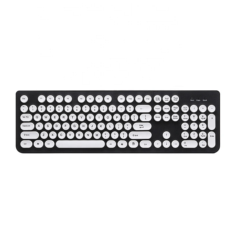 New fashion Office Classic Design Retro round keys keyboard slim chocolate Keys Wired USB Keyboard K-103R
