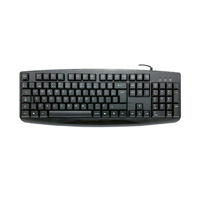 OEM Wired standard basic USB 104 Keys black Arabic Spainish UK  French Russian Keyboards for Computer office keyboard K-107B