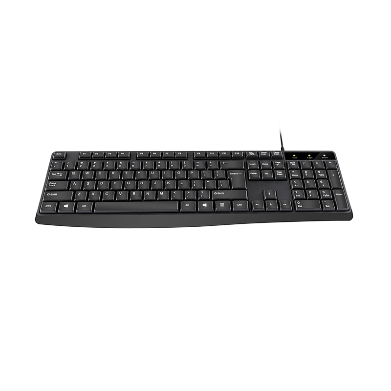 Hot selling full size desktop PC wired USB office business standard US UK Spanish Russia Arabic keyboard K-107S