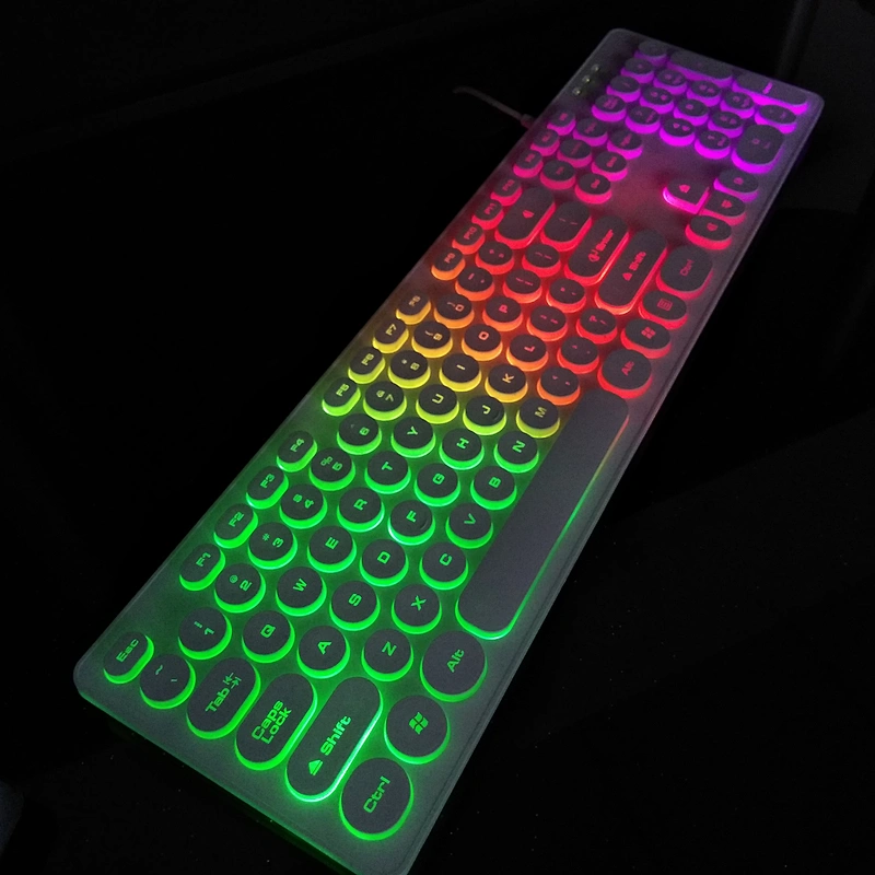 Esuntec NEW Chocolate Square keys USB wired keyboard with LED backlight for computer and laptop KBL-103S-W