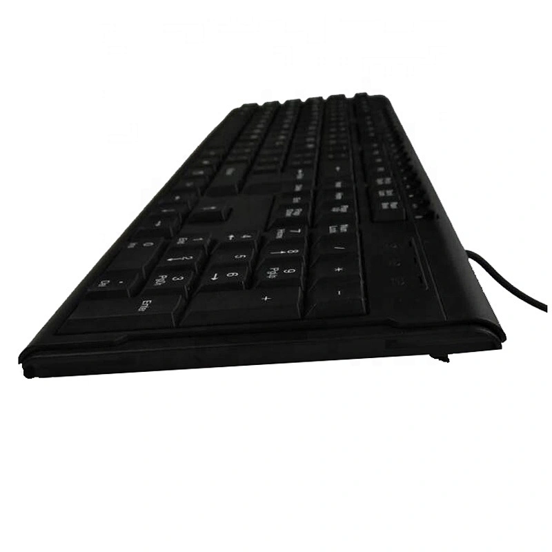 New Ergonomic waterproof computer keyboard multi language layout USB wired office multimedia keyboard for PC desktop KM-206