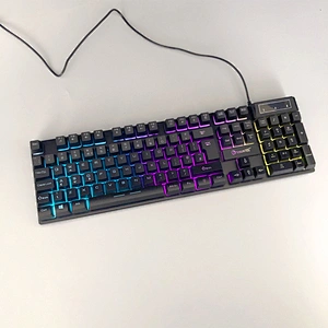 Hot selling 5 kinds lighting Mode Rainbow Backlit Mechanical Feeling USB Wired Gaming Keyboard Black UK US French Spanish Layout