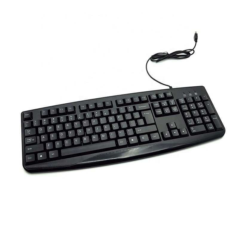 OEM Wired standard basic USB 104 Keys black Arabic Spainish UK  French Russian Keyboards for Computer office keyboard K-107B
