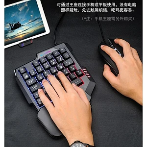 Hot selling One-Handed RGB backlight Membrane Gaming Keyboard 35 keys rainbow light small keyboard for PC, mobile tablet KBL-035