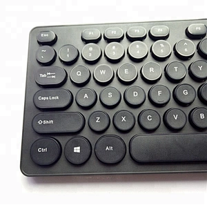 Hot Selling Classic Design Retro round keys keyboard slim chocolate computer Wired USB Office Keyboard K-103