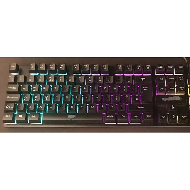Best selling small compact 87/88 keys mechanical feeling LED rainbow Backlit 60% gaming keyboard for Windows PC Games