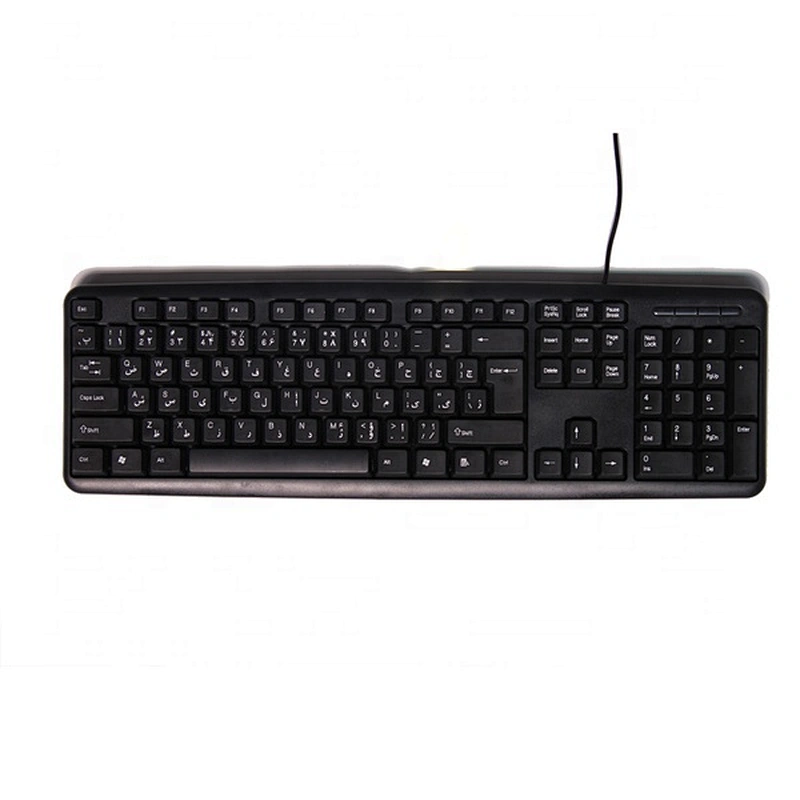 Computer Arabic Keyboard Wired Standard Basic USB 104 Keys Waterproof Black for Office Computer PC Laptop Mini OEM K-308