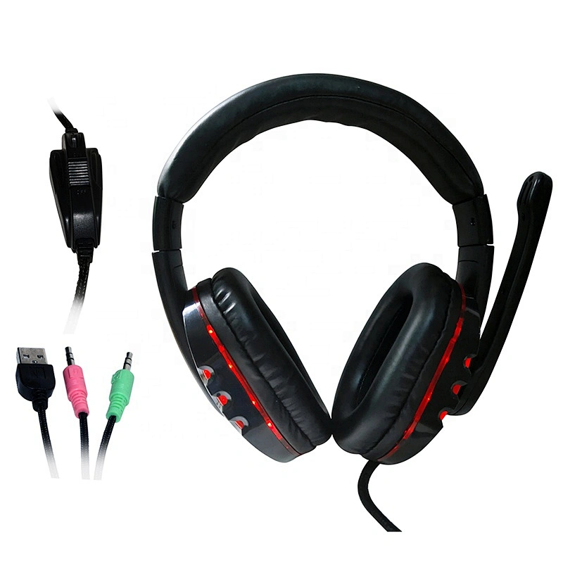 Gaming Computer OEM Hot Selling LED Light Headset With Mic HG-878