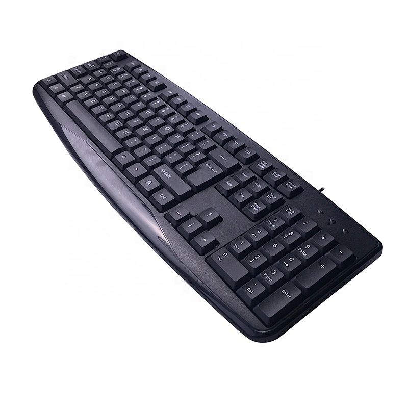 OEM Wired standard basic USB 104 Keys black Arabic Spainish UK  French Russian Keyboards for Computer office keyboard K-107B