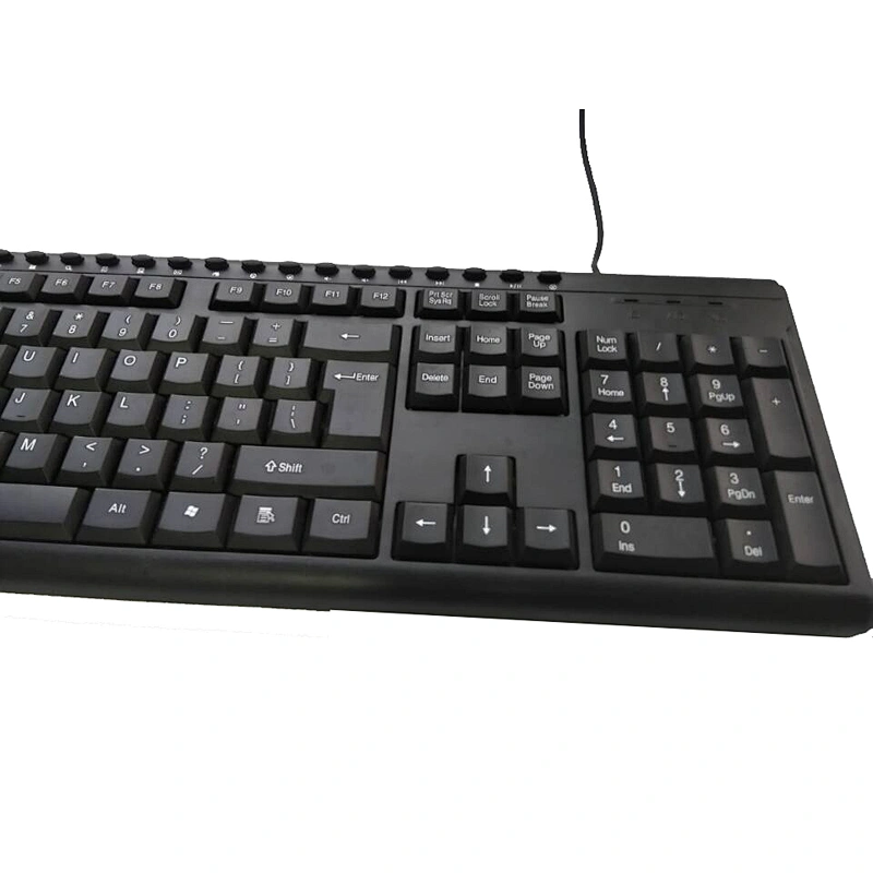 New Ergonomic waterproof computer keyboard multi language layout USB wired office multimedia keyboard for PC desktop KM-206