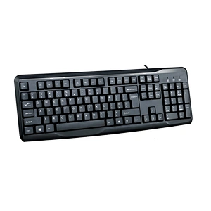 High quality ABS classic standard wired USB keyboard OEM customized logo 104/105 keys computer wired keyboard K-109