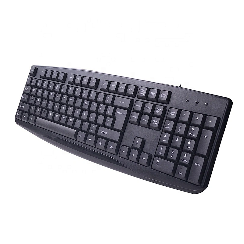 OEM Wired standard basic USB 104 Keys black Arabic Spainish UK  French Russian Keyboards for Computer office keyboard K-107B
