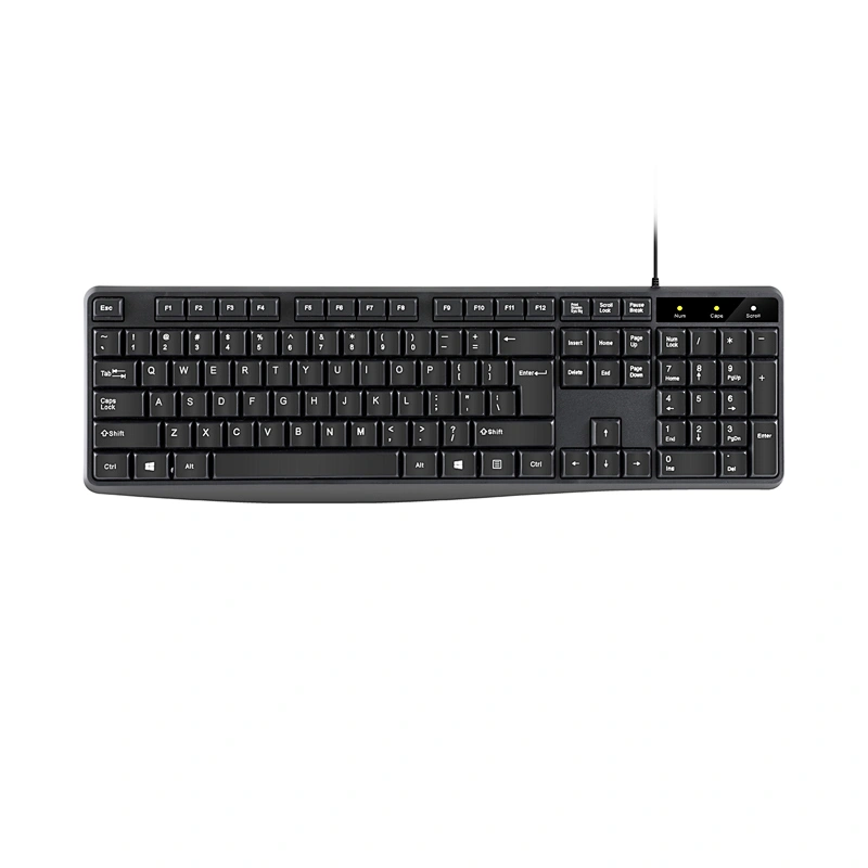Hot selling full size desktop PC wired USB office business standard US UK Spanish Russia Arabic keyboard K-107S