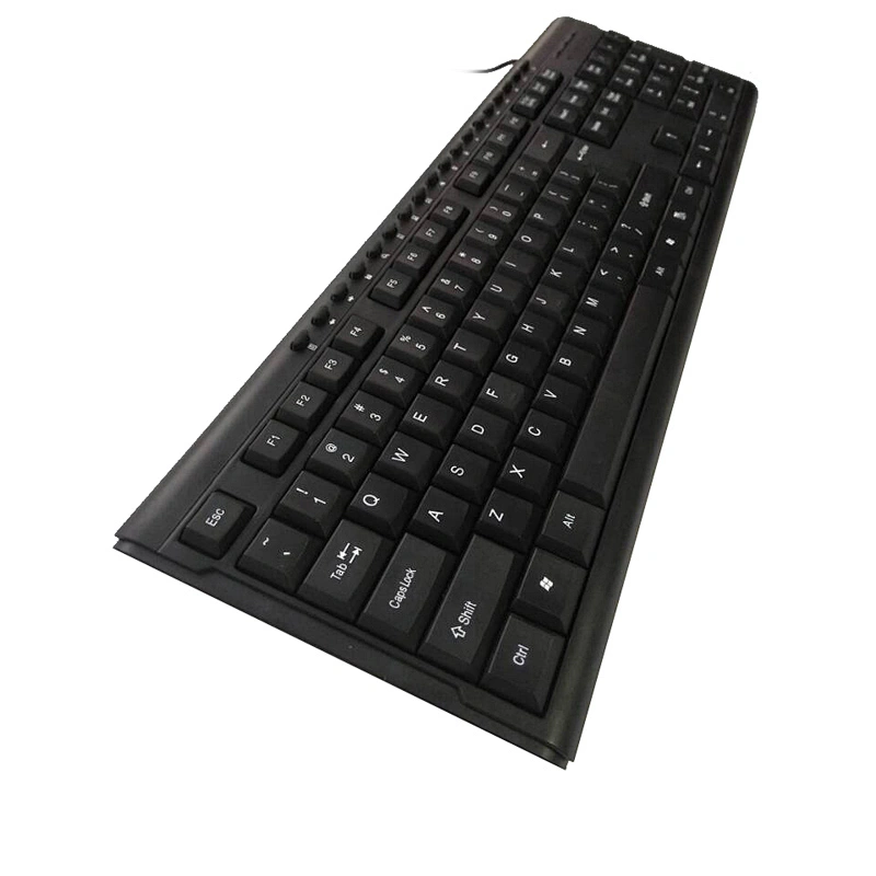 New Ergonomic waterproof computer keyboard multi language layout USB wired office multimedia keyboard for PC desktop KM-206