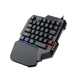 Hot selling One-Handed RGB backlight Membrane Gaming Keyboard 35 keys rainbow light small keyboard for PC, mobile tablet KBL-035