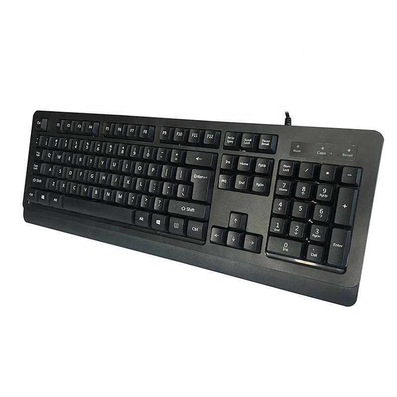 High quality ABS customized big computer office wired USB keyboard with palm rest K-111