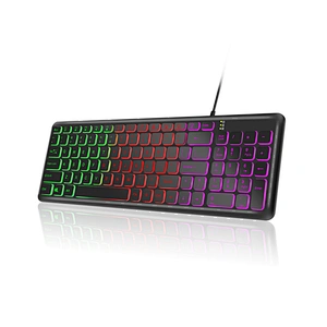 High performance 96 keys flat slim silent computer office gaming LED backlit keyboard OEM customized Ergonomic lighting Keyboard